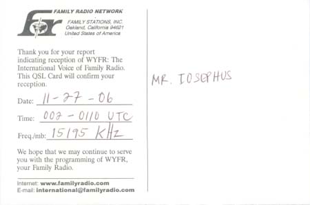 Family
                Radio QSL 2006